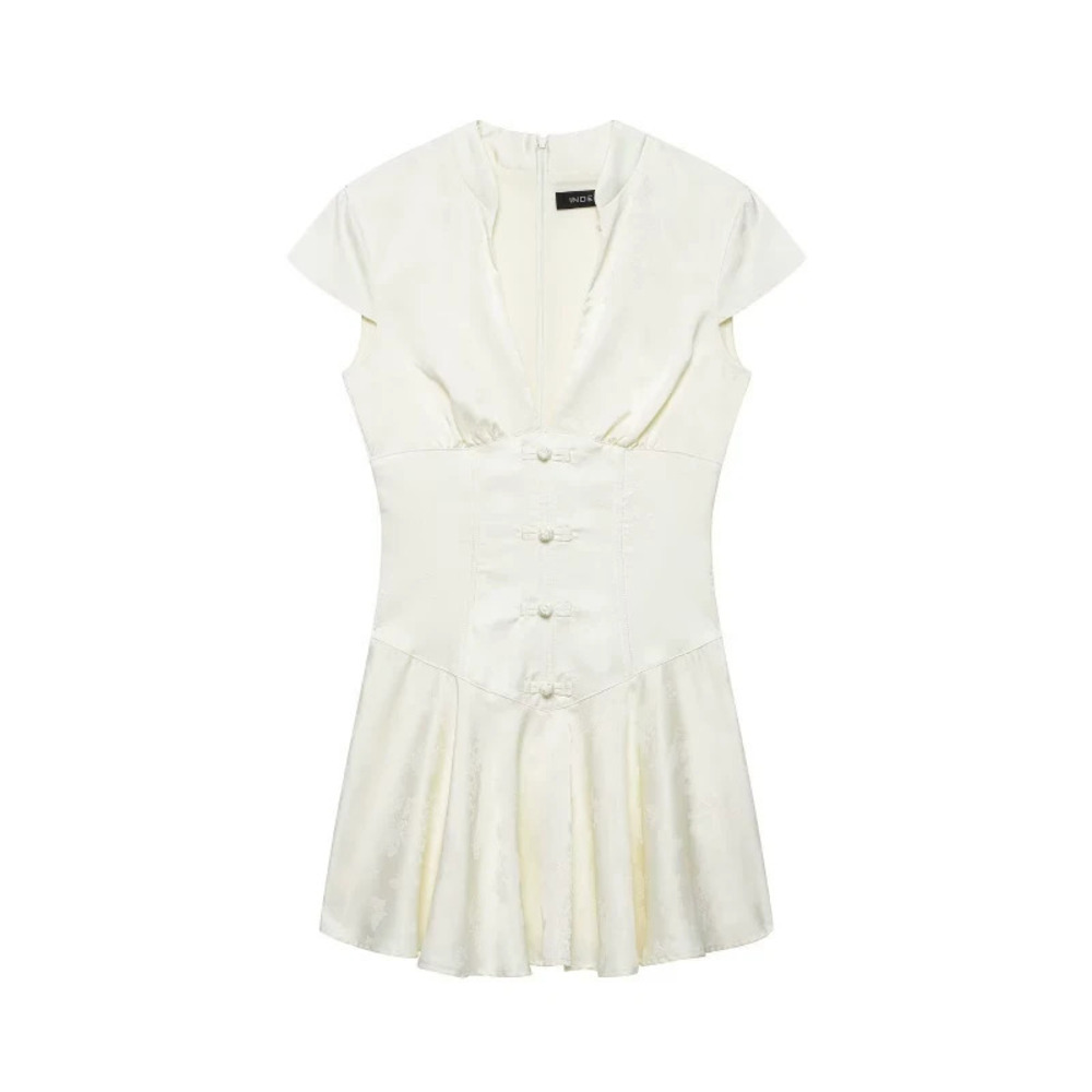 ZARA Textured Jacquard Silk Satin Mini Dress